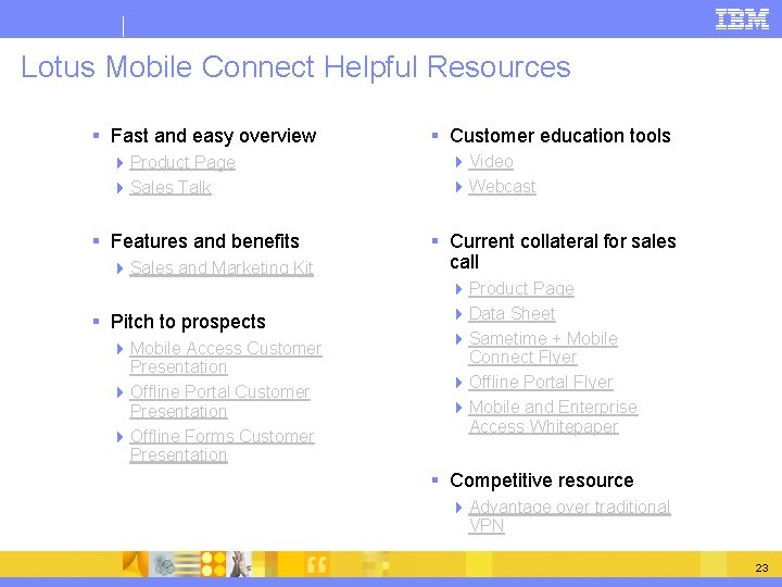 Lotus Mobile Connect Helpful Resources § Fast and easy overview 4 Product Page 4