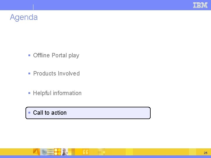 Agenda § Offline Portal play § Products Involved § Helpful information § Call to