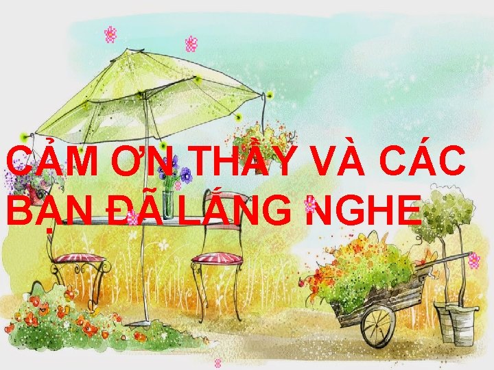 CẢM ƠN THẦY VÀ CÁC BẠN ĐÃ LẮNG NGHE 