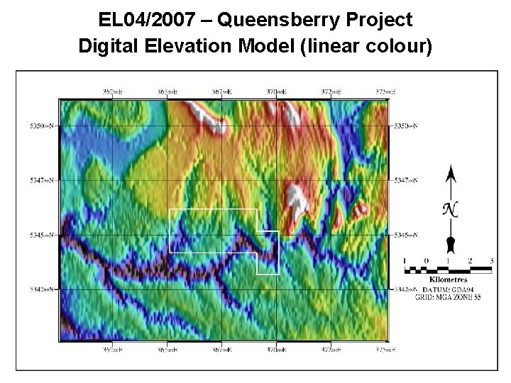 EL 04/2007 – Queensberry Project Digital Elevation Model (linear colour) 