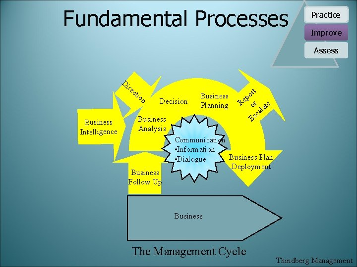 Fundamental Processes Practice Improve Assess Di Business Intelligence re c tio n Decision Business