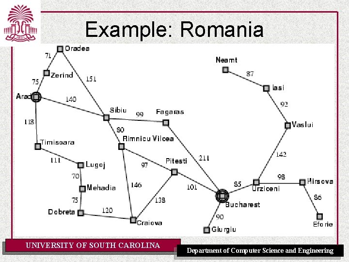 Example: Romania UNIVERSITY OF SOUTH CAROLINA Department of Computer Science and Engineering 