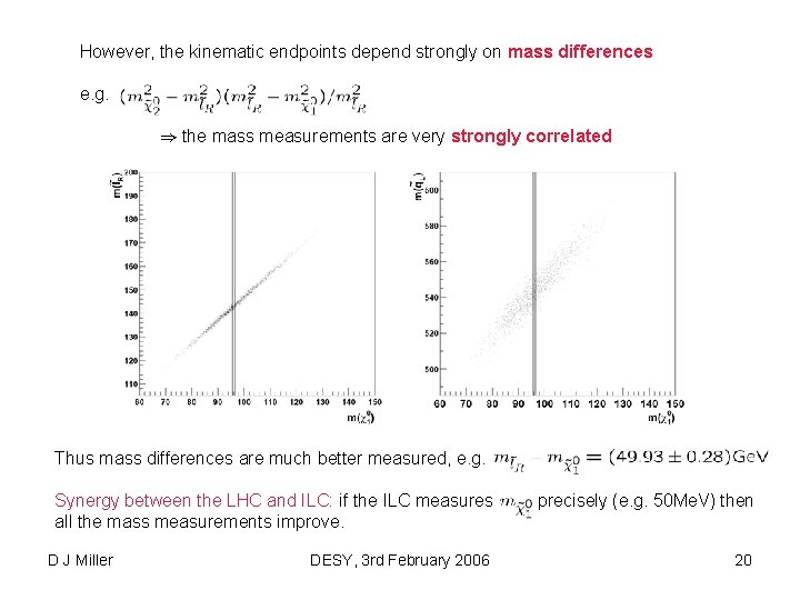 However, the kinematic endpoints depend strongly on mass differences e. g. ) the mass