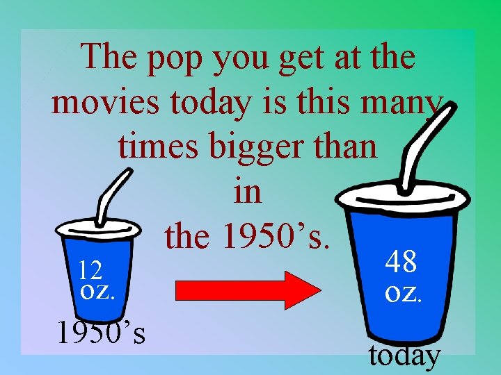 The pop you get at the movies today is this many times bigger than