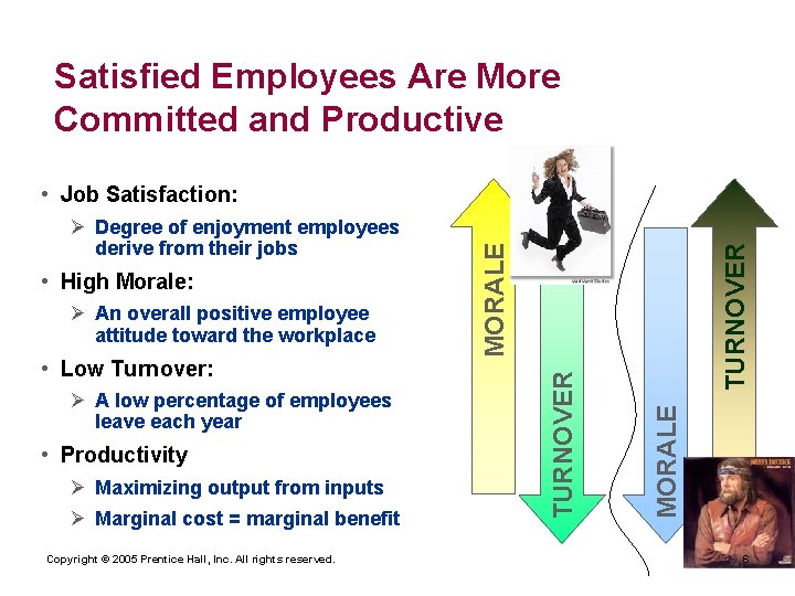 Satisfied Employees Are More Committed and Productive • Low Turnover: Ø A low percentage
