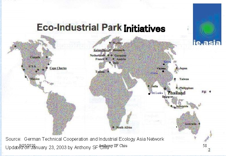 Initiatives in Initiatives . Korea Vietnam • China • • . Sri Lanka Singapore