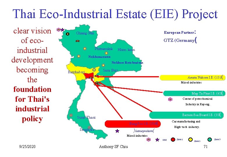 Thai Eco-Industrial Estate (EIE) Project clear vision of ecoindustrial development becoming the foundation for