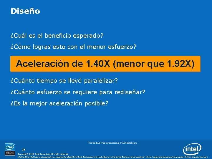 Diseño ¿Cuál es el beneficio esperado? ¿Cómo logras esto con el menor esfuerzo? Aceleración