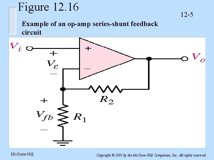 Figure 12. 16 12 -5 Example of an op-amp series-shunt feedback circuit Mc. Graw-Hill