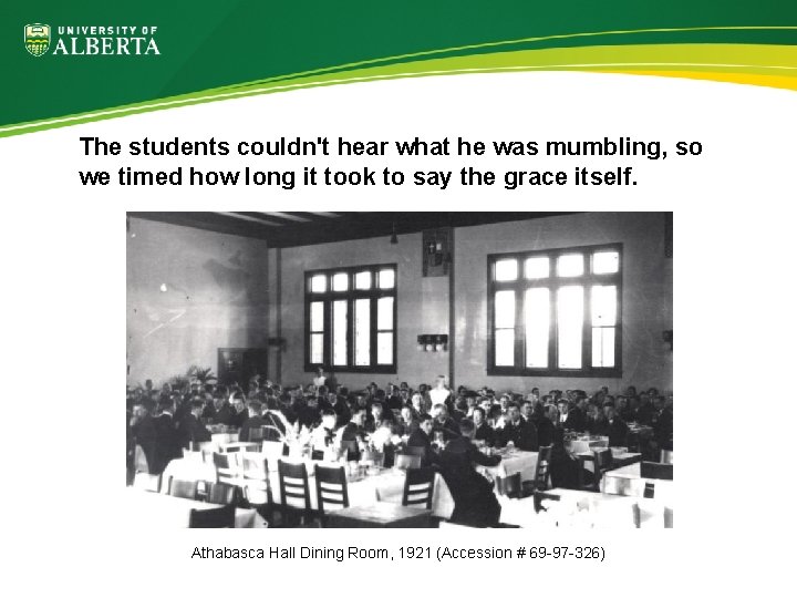 The students couldn't hear what he was mumbling, so we timed how long it