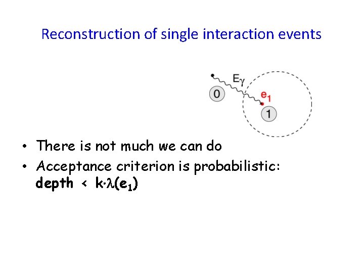 Reconstruction of single interaction events • There is not much we can do •