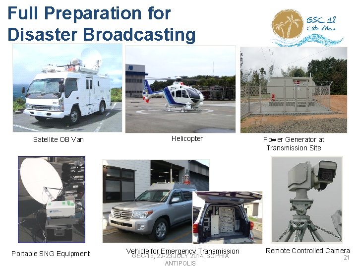Full Preparation for Disaster Broadcasting Satellite OB Van Portable SNG Equipment Helicopter Vehicle for