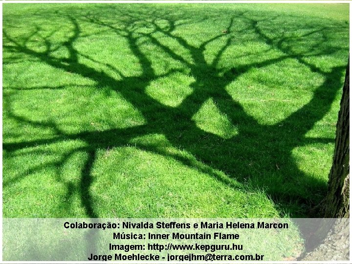 Colaboração: Nivalda Steffens e Maria Helena Marcon Música: Inner Mountain Flame Imagem: http: //www.
