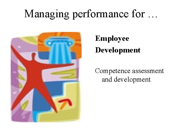 Managing performance for … Employee Development Competence assessment and development 