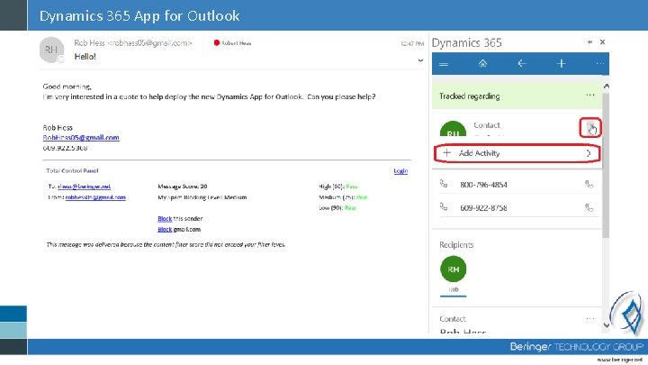 Dynamics 365 App for Outlook 