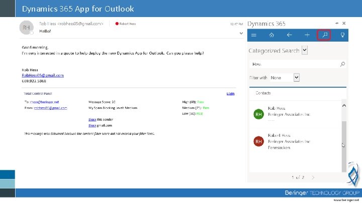 Dynamics 365 App for Outlook 