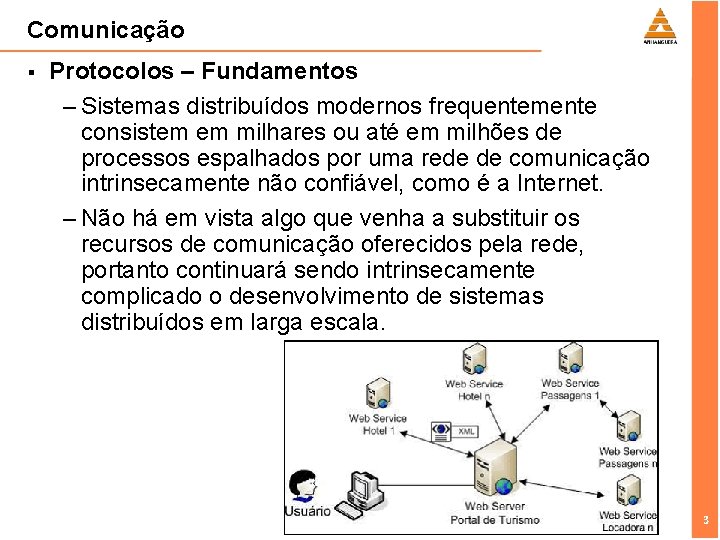 Comunicação § Protocolos – Fundamentos – Sistemas distribuídos modernos frequentemente consistem em milhares ou