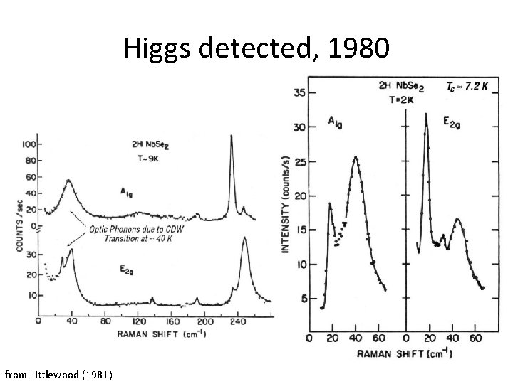 Higgs detected, 1980 from Littlewood (1981) 