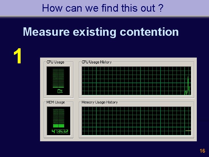 How can we find this out ? Measure existing contention 1 16 