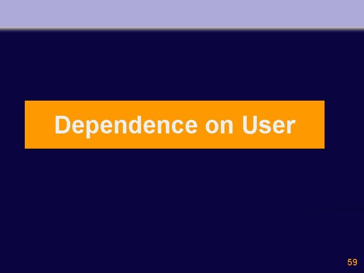 Dependence on User 59 