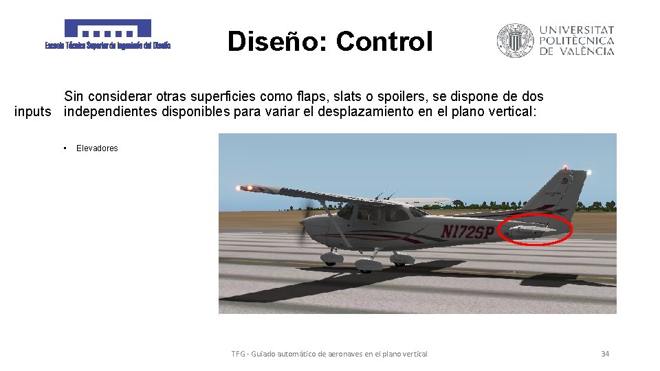 Diseño: Control Sin considerar otras superficies como flaps, slats o spoilers, se dispone de