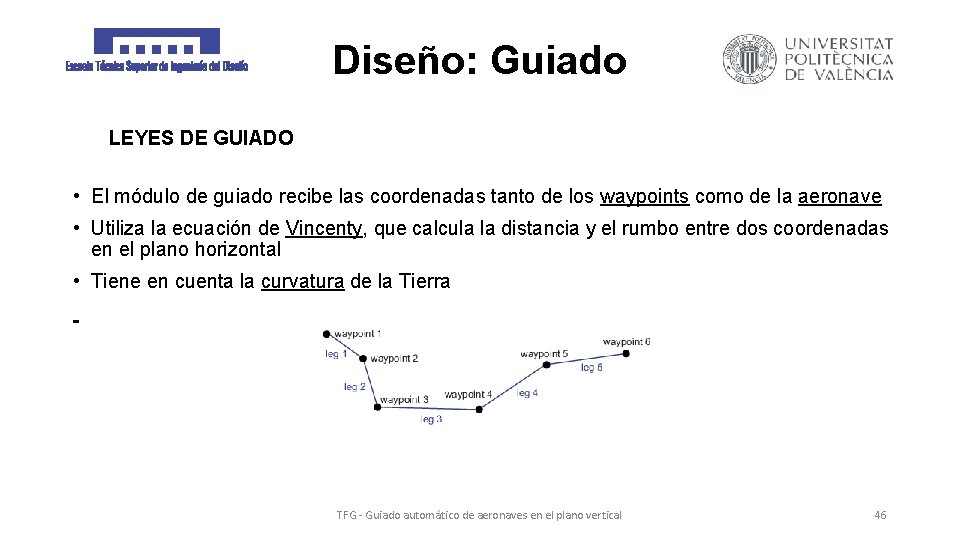 Diseño: Guiado LEYES DE GUIADO • El módulo de guiado recibe las coordenadas tanto