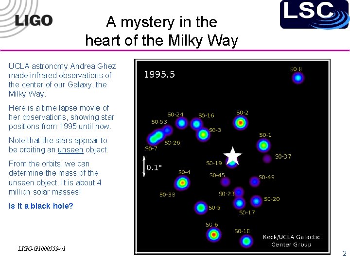 A mystery in the heart of the Milky Way UCLA astronomy Andrea Ghez made