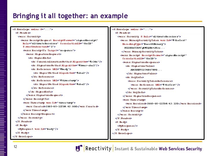 Bringing it all together: an example <S: Envelope xmlns: S=". . . "> <S: Bringing it all together: an example <S: Envelope xmlns: S=". . . "> <S: