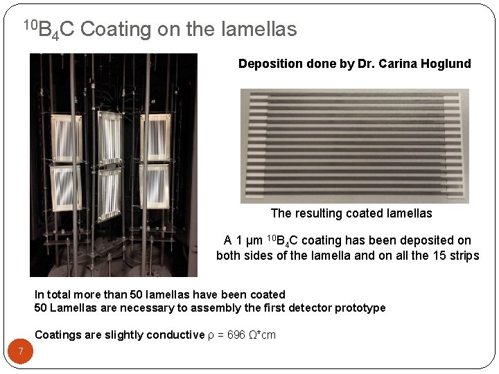 10 B 4 C Coating on the lamellas Deposition done by Dr. Carina Hoglund