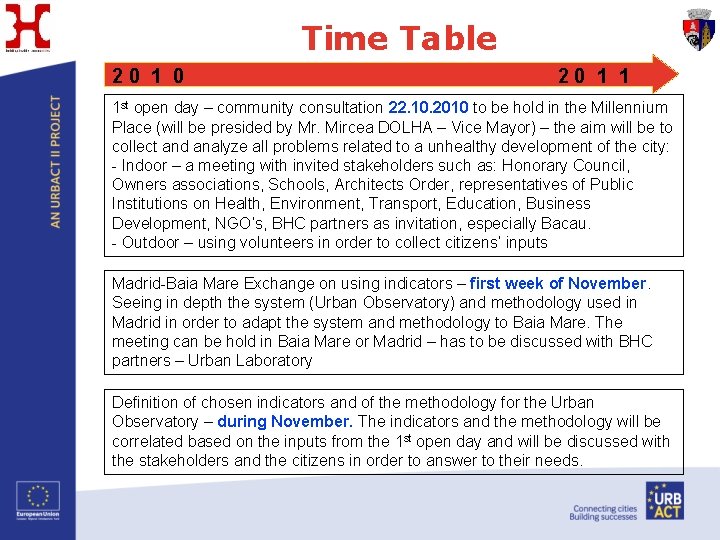 Time Table 20 1 0 20 1 1 1 st open day – community