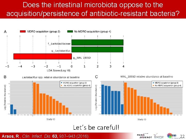 Does the intestinal microbiota oppose to the acquisition/persistence of antibiotic-resistant bacteria? Let’s be careful!