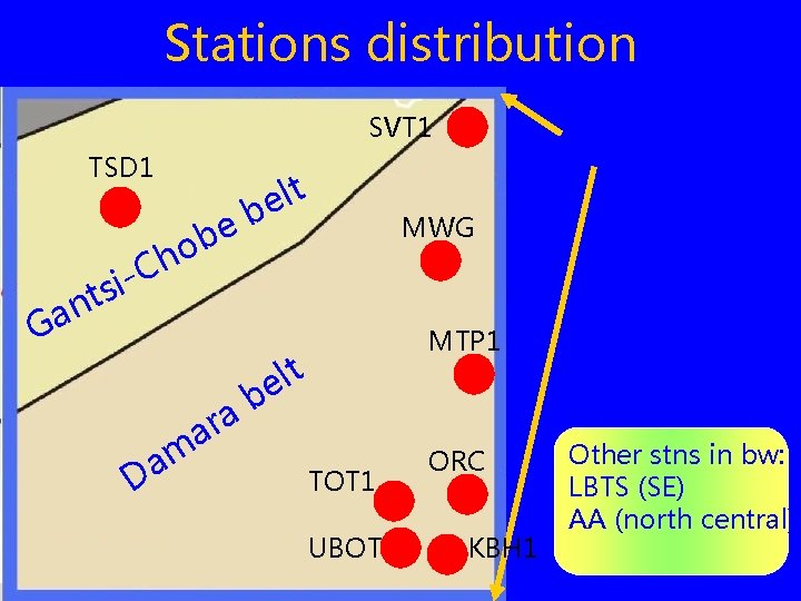 Stations distribution SVT 1 TSD 1 e b o h i-C ts n Ga
