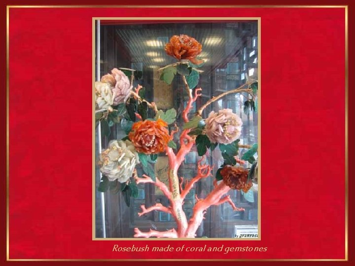  Rosebush made of coral and gemstones 