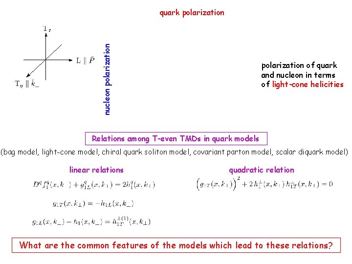 nucleon polarization quark polarization of quark and nucleon in terms of light-cone helicities Relations