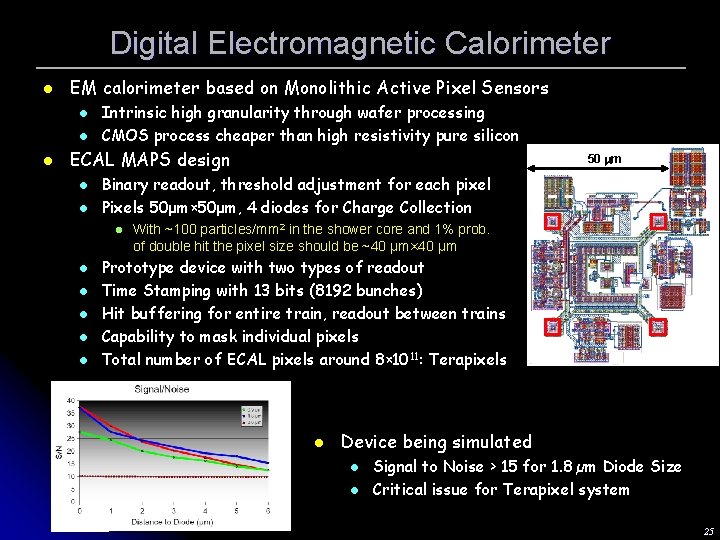 Digital Electromagnetic Calorimeter l EM calorimeter based on Monolithic Active Pixel Sensors l l