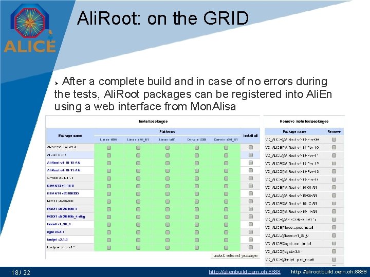 Ali. Root: on the GRID After a complete build and in case of no