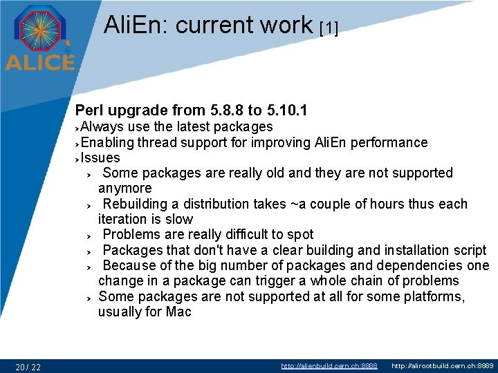 Ali. En: current work [1] Perl upgrade from 5. 8. 8 to 5. 10.