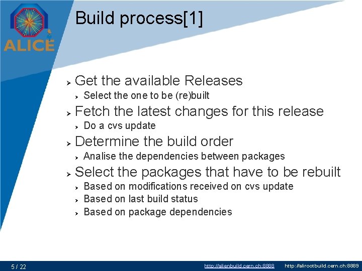 Build process[1] Get the available Releases Fetch the latest changes for this release Analise