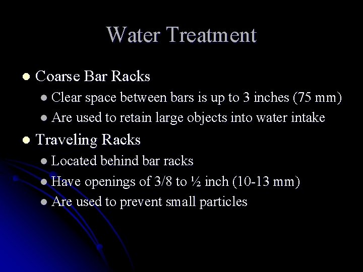Water Treatment l Coarse Bar Racks l Clear space between bars is up to