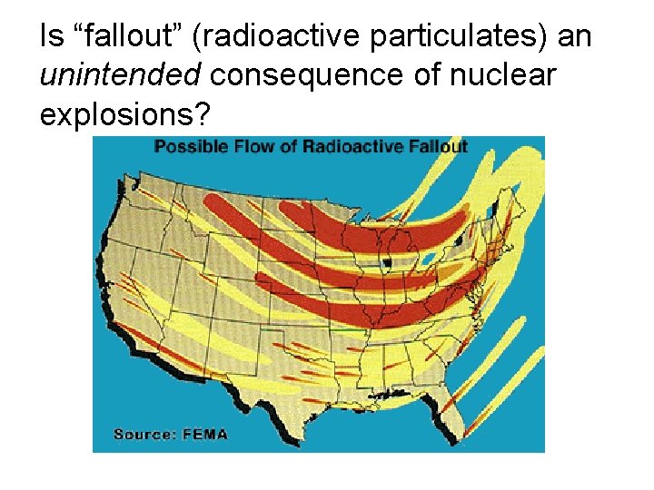 Is “fallout” (radioactive particulates) an unintended consequence of nuclear explosions? 