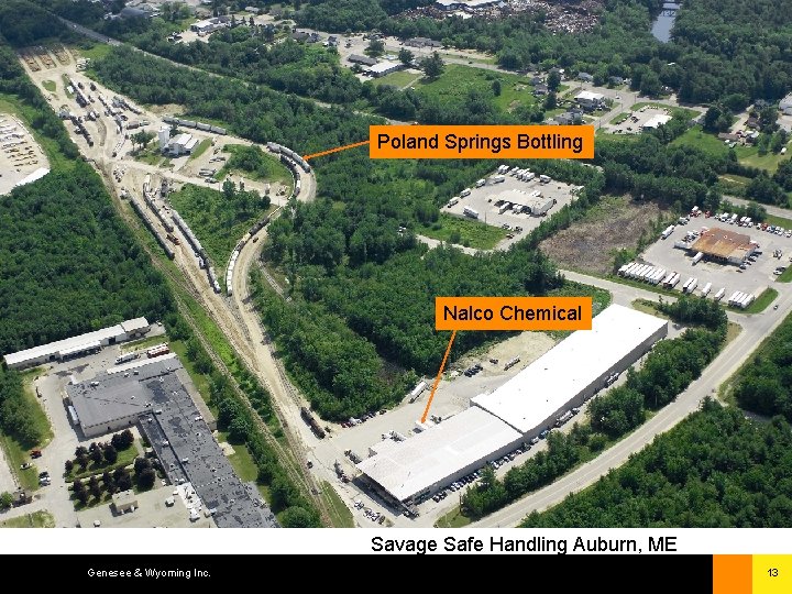 Poland Springs Bottling Nalco Chemical Savage Safe Handling Auburn, ME Genesee & Wyoming Inc.