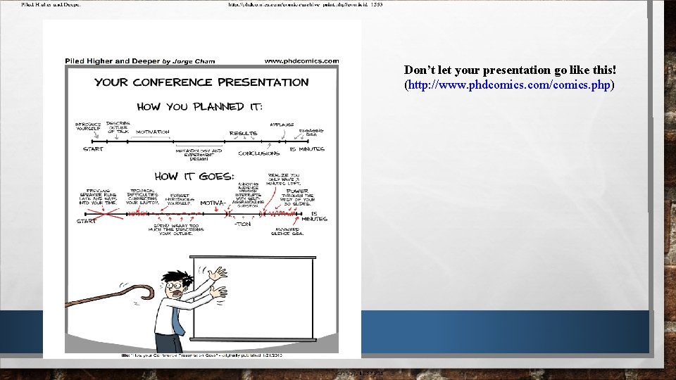 Don’t let your presentation go like this! (http: //www. phdcomics. com/comics. php) 