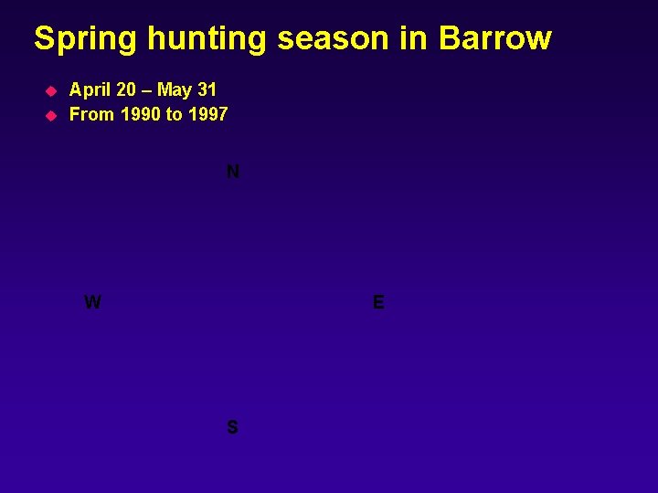 Spring hunting season in Barrow u u April 20 – May 31 From 1990