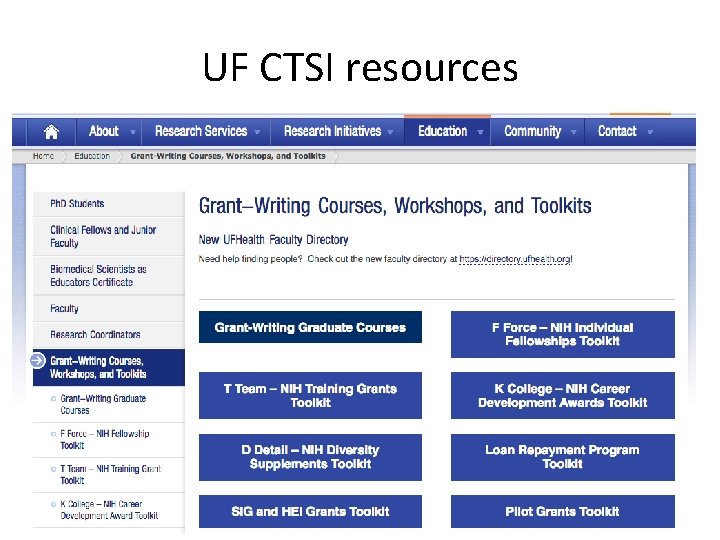 UF CTSI resources 