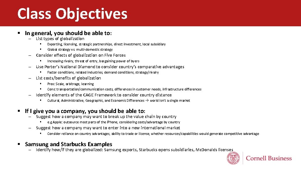 Class Objectives § In general, you should be able to: – List types of