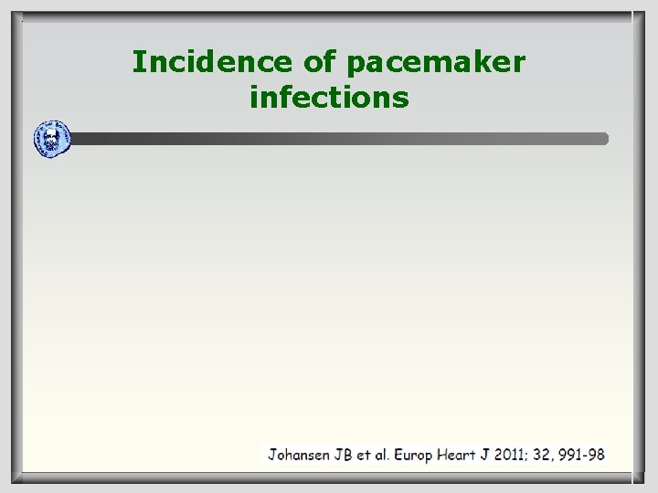 Incidence of pacemaker infections 