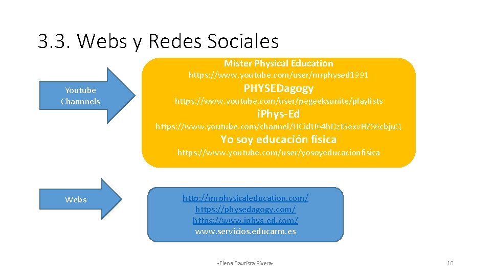 3. 3. Webs y Redes Sociales Mister Physical Education https: //www. youtube. com/user/mrphysed 1991