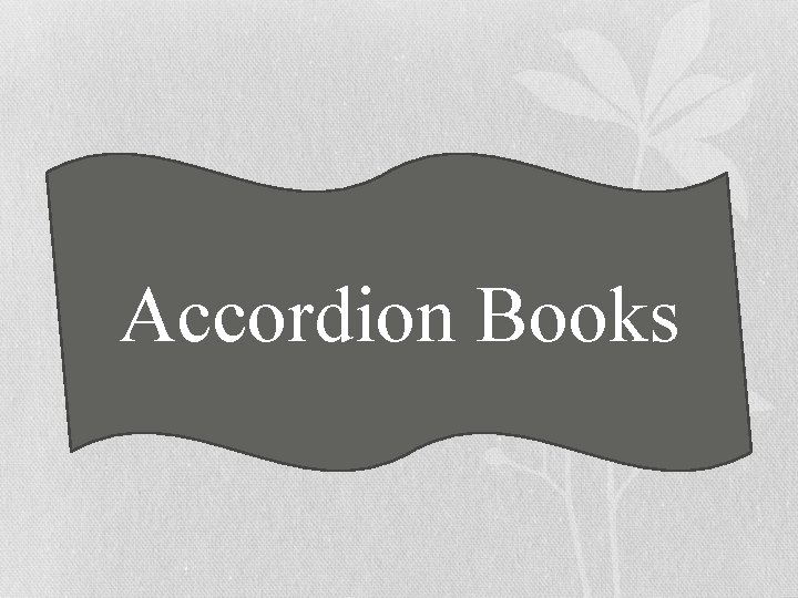 Accordion Books Accordion Books