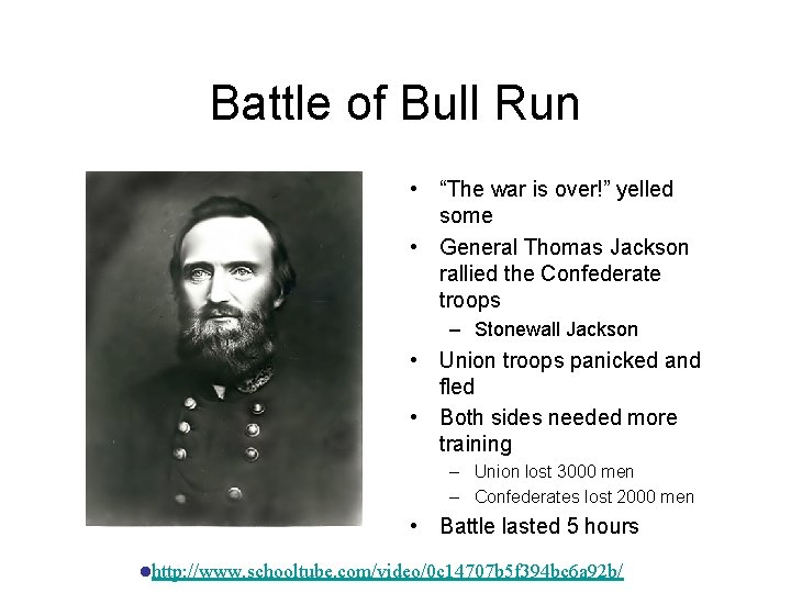 Battle of Bull Run • “The war is over!” yelled some • General Thomas