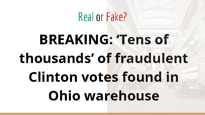 Real or Fake? BREAKING: ‘Tens of thousands’ of fraudulent Clinton votes found in Ohio